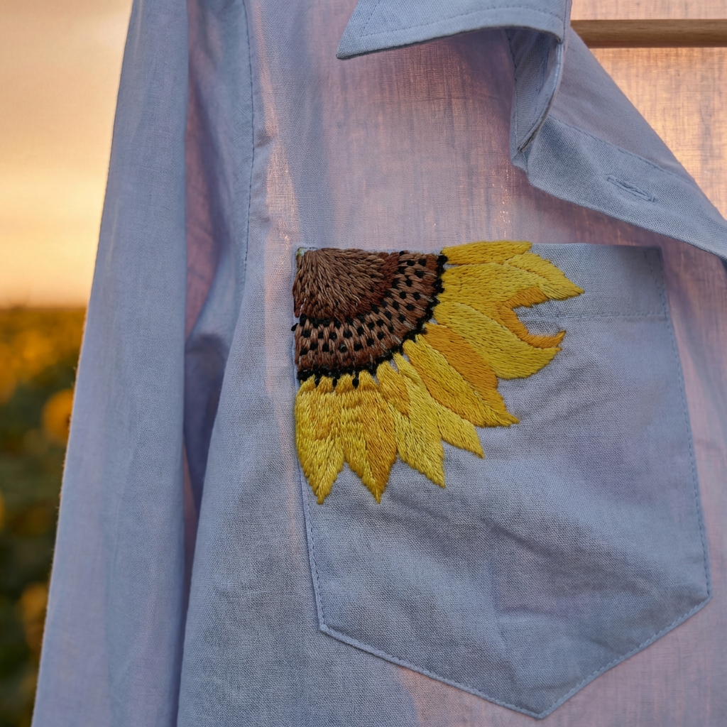 Sunflower Embroidered Shirt
