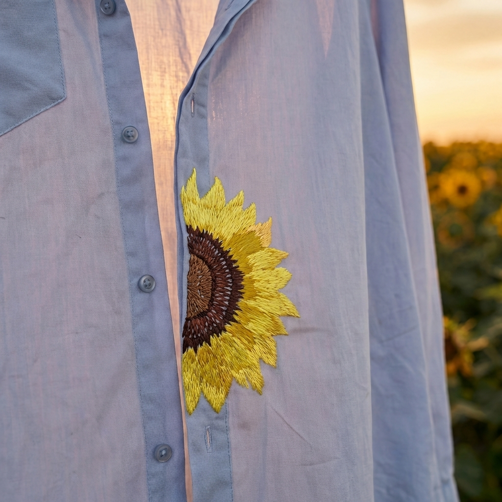 Sunflower Embroidered Shirt