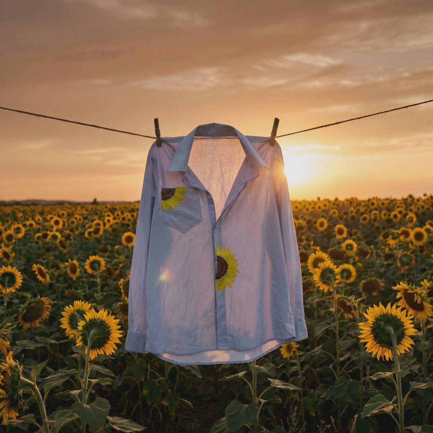 Sunflower Embroidered Shirt